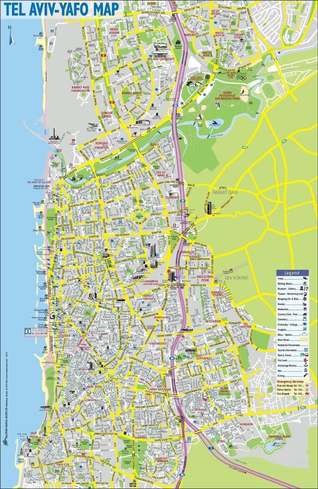 Plan de la ville de Tel Aviv