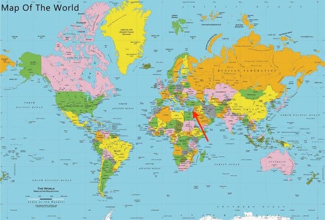 Ville de Tel Aviv sur la carte du monde