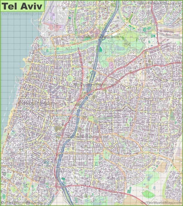 Plan des rues de Tel Aviv