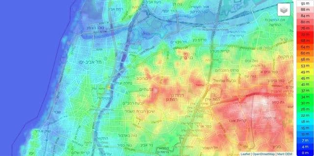 Plan de l'altitude de Tel Aviv