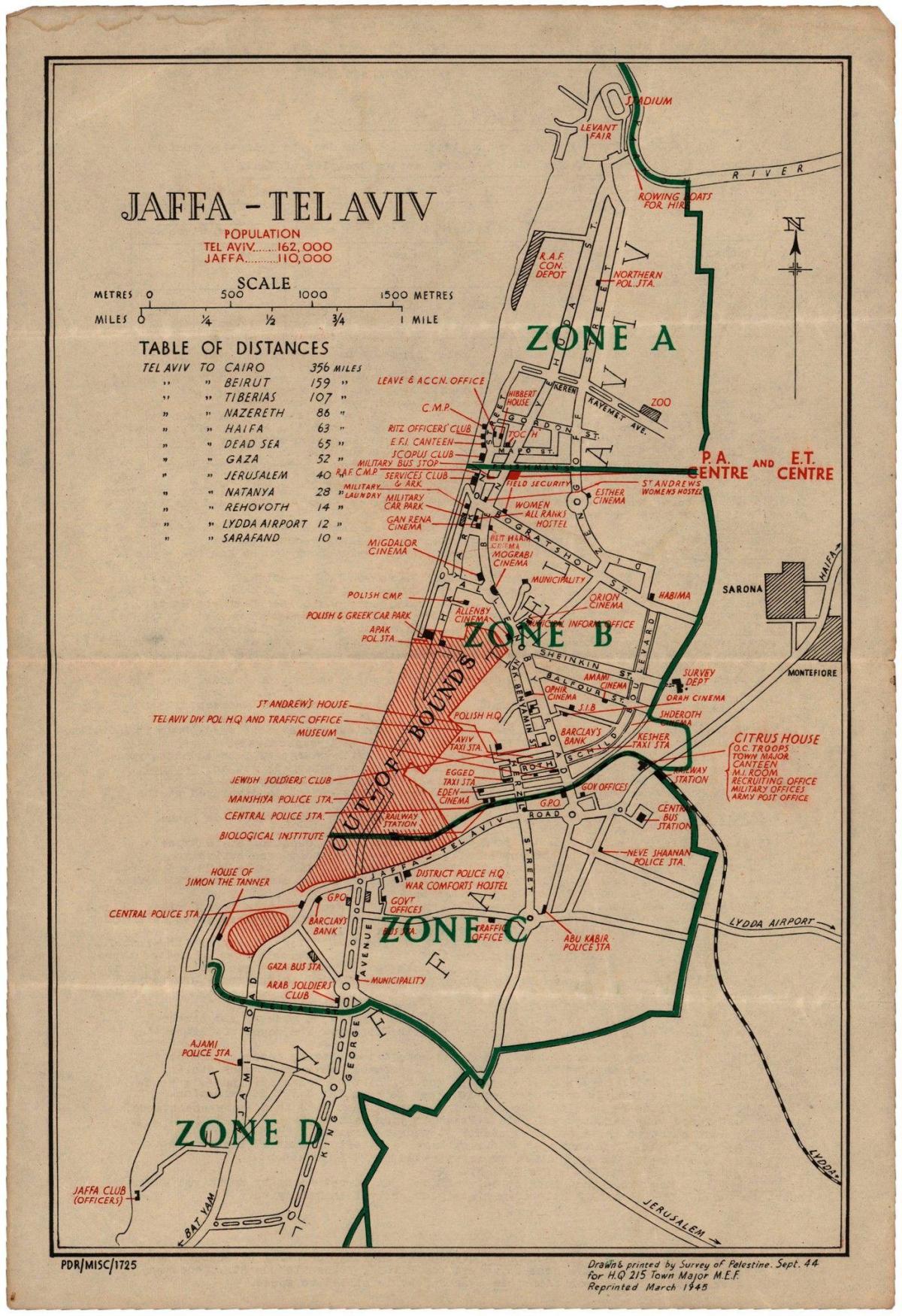Plan historique de Tel Aviv