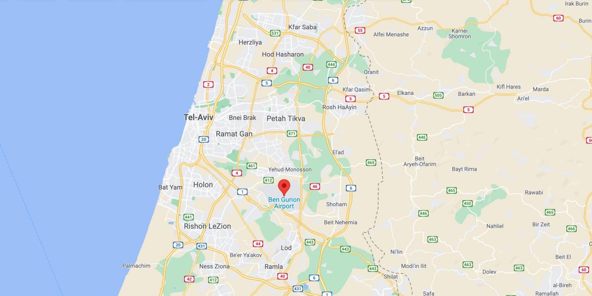 Plan des aéroports de Tel Aviv